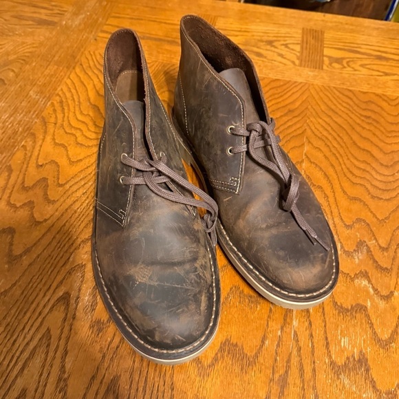 Clarks Men\'s Heritage Stitch Down Chukka Boots in Brown Sz 10.5 Leather Upper main image 8